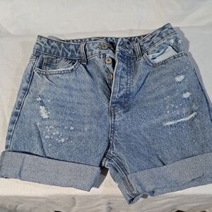 No Boundaries Blue Distressed Jean Shorts